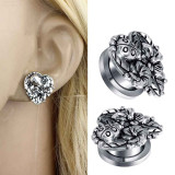 2pcs Stainless Steel Screw Dangle Ear Plugs and Tunnels