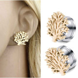2pcs Stainless Steel Screw Dangle Ear Plugs and Tunnels