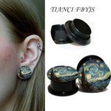 2pcs/lot Acrylic Black Screw ear plugs