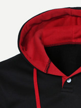 Men Color Block Hooded Sweatshirt