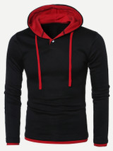 Men Color Block Hooded Sweatshirt