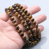 Tibetan Buddhist Mala Natural Tiger Eye Gem Stone Bead Dual-use Necklace Bracelet