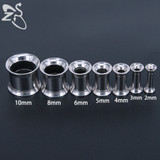 Trendy Double Flared Ear Plug Tunnel Stainless Steel