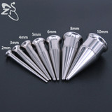 Trendy Double Flared Ear Plug Tunnel Stainless Steel