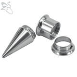 Trendy Double Flared Ear Plug Tunnel Stainless Steel