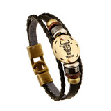 Zodiac Signs Bracelet Punk Leather Bracelet Zodiac Signs Bracelet Punk Leather Bracelet