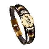 Zodiac Signs Bracelet Punk Leather Bracelet Zodiac Signs Bracelet Punk Leather Bracelet