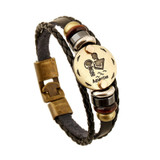 Zodiac Signs Bracelet Punk Leather Bracelet Zodiac Signs Bracelet Punk Leather Bracelet