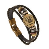 Zodiac Signs Bracelet Punk Leather Bracelet Zodiac Signs Bracelet Punk Leather Bracelet