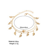 Metal Leaf Decorated Chain Anklet