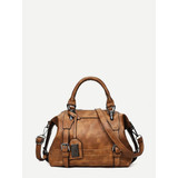 Double Buckle Satchel Bag