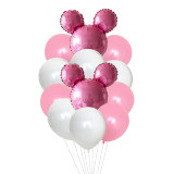 Mickey and Minnie Mouse Foil Balloons - Pink Red Yellow Green - 12 Pieces - 10 Inches