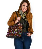  Vlains Halloween Leather Tote Bag