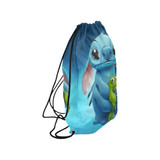 Stitch Blue Medium Drawstring Bag