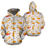 Corgi Zip Up Hoodie