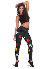 MINI MICKEY PATTERN LEGGINGS BLACK