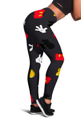 MINI MICKEY PATTERN LEGGINGS BLACK