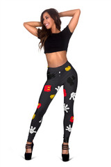 MINI MICKEY PATTERN LEGGINGS BLACK