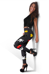 MINI MICKEY PATTERN LEGGINGS BLACK