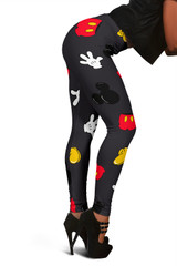 MINI MICKEY PATTERN LEGGINGS BLACK