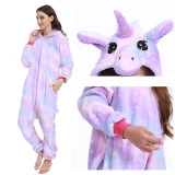 Animal Unicorn Pajamas Adults Winter Sleepwear Kigurumi Stitch Panda Pikachu Pyjamas Women Onesie Anime Costumes Jumpsuit