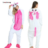 Animal Unicorn Pajamas Adults Winter Sleepwear Kigurumi Stitch Panda Pikachu Pyjamas Women Onesie Anime Costumes Jumpsuit
