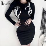 2021 New Black Skull Dress for Women