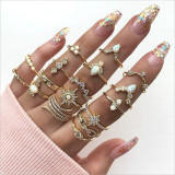 Moon + Stars Ring Set
