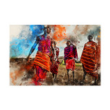 Watercolor African Art Maasai Tribe Dancing Canvas Painting Posters and Prints Abstract Wall Art Pictures for Living Room Decor Watercolor African Art Maasai Tribe Dancing Canvas Painting Posters and Prints Abstract Wall Art Pictures for Living Room Decor