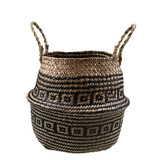 Foldable Handmade Rattan Woven Flower Basket Seagrass Clothing Storage Basket Home Decoration Hanging Flower Pot Organizer