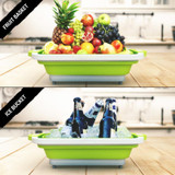 3 in 1 Collapsible Chopping Board, Basket, Strainer