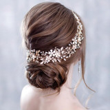Bridal Flower Hair Jewellery Crystal Rhinestone Handmade Wedding  Headdress Headband Bridal Wedding Hair Accessories Headdress