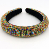 Sparkly Baroque Padded Rhinestones Headbands Full Crystal Luxurious Limited Edition Hairbands jeweled Black White Women Headband