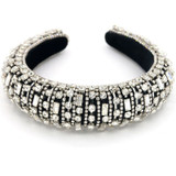 Sparkly Baroque Padded Rhinestones Headbands Full Crystal Luxurious Limited Edition Hairbands jeweled Black White Women Headband