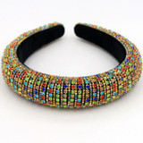 Sparkly Baroque Padded Rhinestones Headbands Full Crystal Luxurious Limited Edition Hairbands jeweled Black White Women Headband