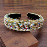 Sparkly Baroque Padded Rhinestones Headbands Full Crystal Luxurious Limited Edition Hairbands jeweled Black White Women Headband