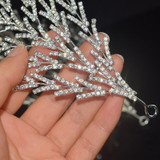 2020 Retro Luxury Bridal Hairband Headband Baroque Crystal Headdress Women Hairband Prom Girl Wedding Hair Accessories Headband (FS-1069- Silver)