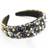 Baroque Padded Personality Dance Show Catwalk Shiny Rhinestones Wild Geometric Headband Exaggerated Temperament Opal Hairband