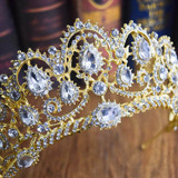 European Vintage Tiaras Bridal Jewelry Quinceanera Rhinestone Crystal Crowns Pageant Wedding Hair Accessories For Brides