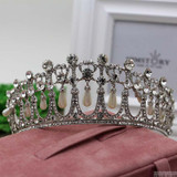Himstory Classic Princess Diana Tiaras Crown Rhinestones Waterdrop Pearl Bridal Wedding Tiara Crowns Hair Accessories Jewelry Himstory Classic Princess Diana Tiaras Crown Rhinestones Waterdrop Pearl Bridal Wedding Tiara Crowns Hair Accessories Jewelry