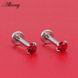 Alisouy 1pc Surgical Steel Ear Cartilage Tragus Helix Piercing Labret Lip Studs Ring Internally Thread 16g 6/8/10mm Body Jewelry