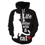 Patchwork 3D Cat Print Hoodies