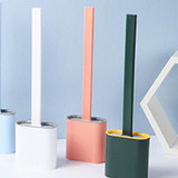 Toilet Brush With Holder Set Cleaning Silicone Bristles Toliet Cleaning Brush with Handle