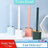 Toilet Brush With Holder Set Cleaning Silicone Bristles Toliet Cleaning Brush with Handle