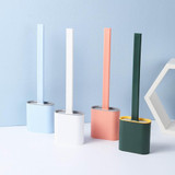 Toilet Brush With Holder Set Cleaning Silicone Bristles Toliet Cleaning Brush with Handle