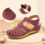 Women Comfortable Hook Loop Wedges Walking Sandals