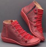 Three Arch Support Flat Heel Boots