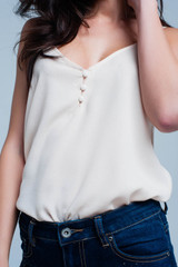 Beige Cami Top With Buttons