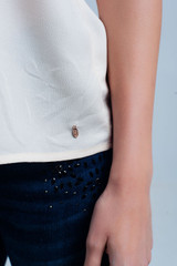 Beige Cami Top With Buttons