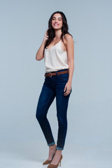 Beige Cami Top With Buttons